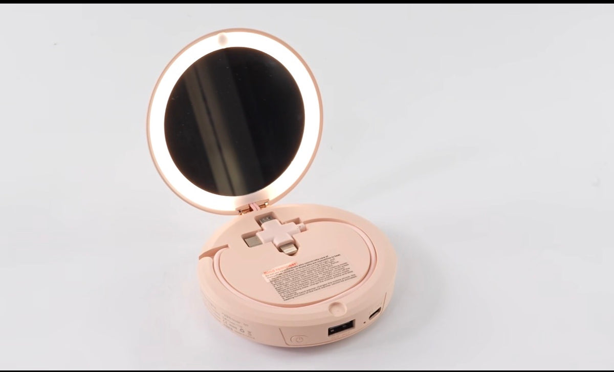 L'Essentiel 3 en 1 : Chauffe-mains, Batterie 5000 mAh & Miroir Lumineux